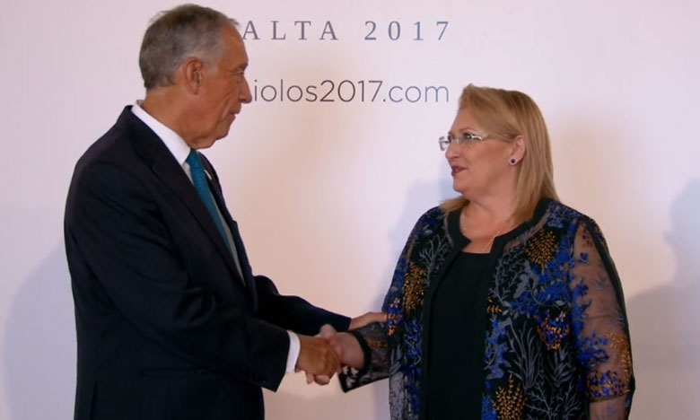 Marcelo recebe a visita oficial da sua homóloga de Malta