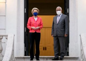 A presidente da Comissão Europeia, Ursula Von der Leyen em Lisboa