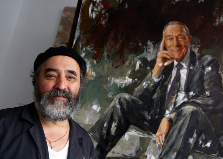A Galeria de perfis Oficiais dos Presidentes da República em retratos a óleo 12 António Bessa e o possível retrato oficial que irá para a galeria de retratos da Presidência da República.