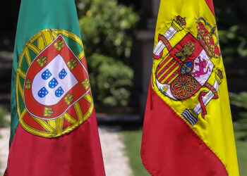 Bandeiras de Portugal e Espanha, Lisboa, 06 de julho de 2020. ANTÓNIO COTRIM/LUSA