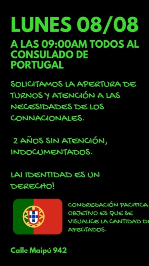 Emigrantes e lusodescendentes manifestam-se na próxima segunda-feira frente ao Consulado de Portugal em Buenos Aires