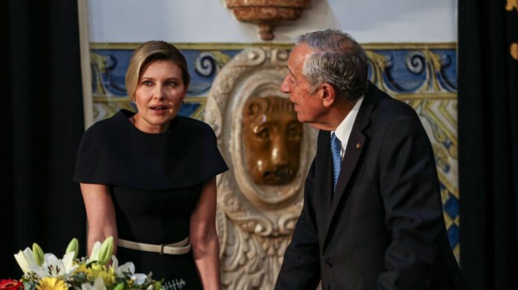 Marcelo recebeu Olena Zelenska em Belém. Primeira-dama ucraniana assinou livro de honra