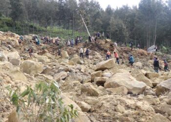 deslizamento de terras em Papua Nova Guiné